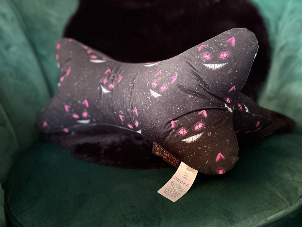Leseknochen XXL Grinsekatze Schwarz-Pink