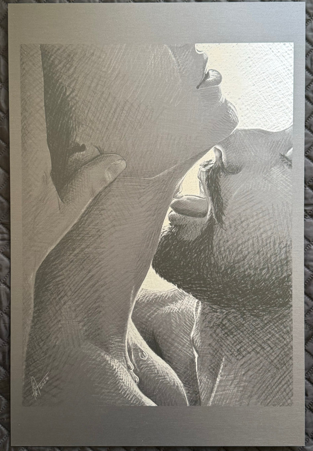 Kunstdruck Paar unter der Dusche auf Alu Dibond 40x60