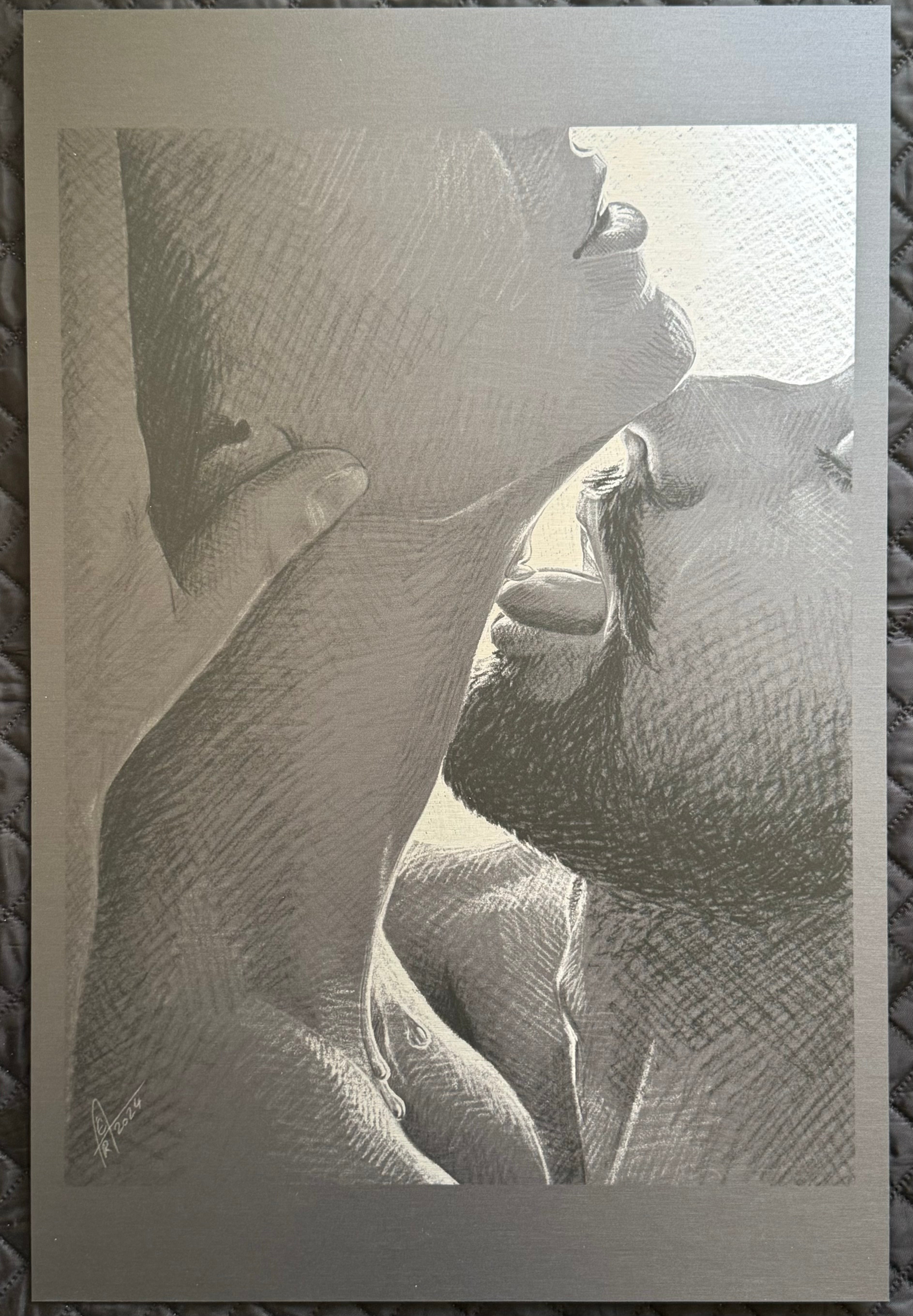 Kunstdruck Paar unter der Dusche auf Alu Dibond 40x60