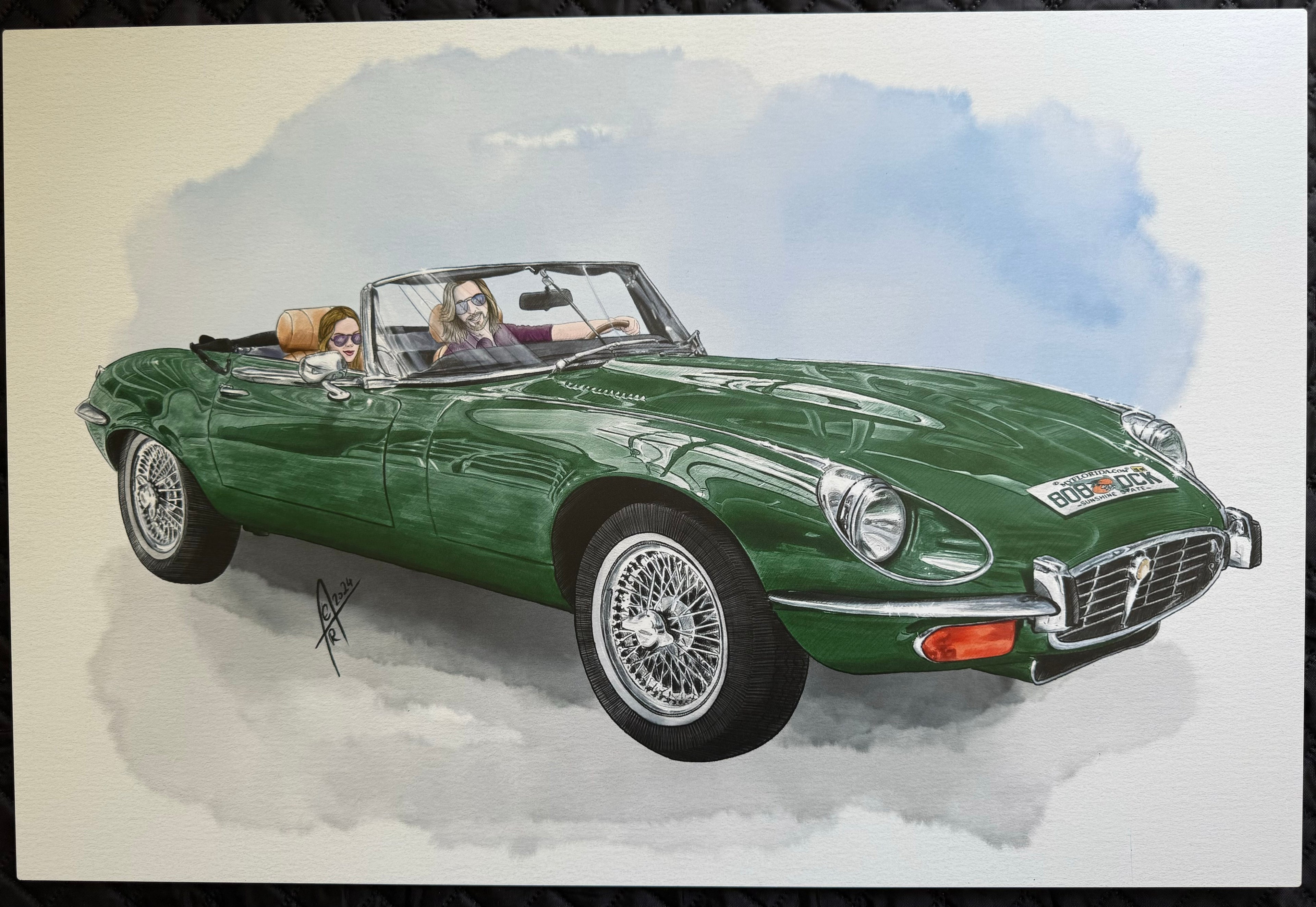 Kunstdruck Jaguar Auto auf Alu Dibond 40x60