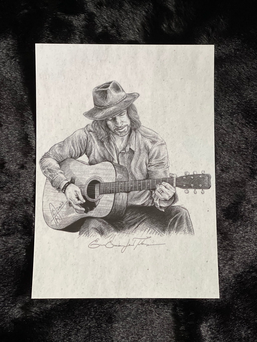 Postkarte Mann an der Gitarre