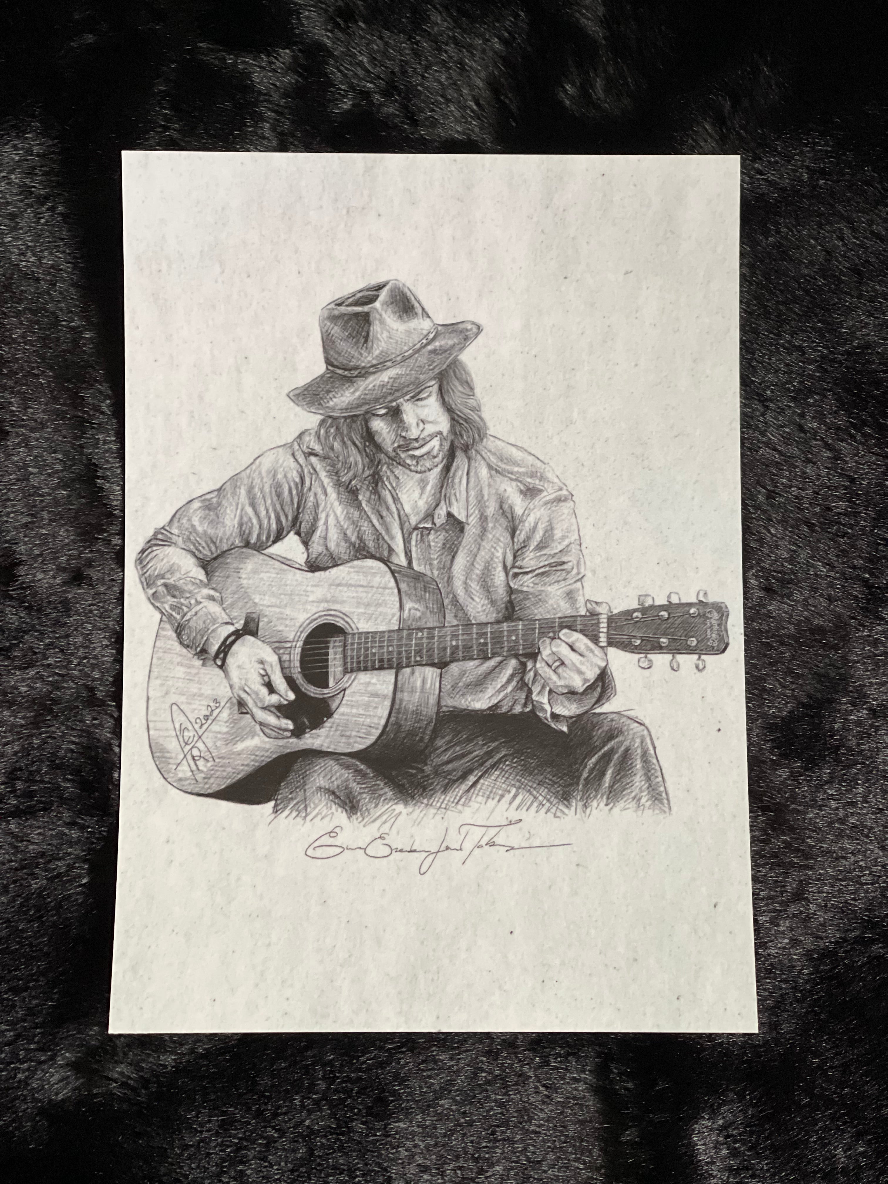 Postkarte Mann an der Gitarre