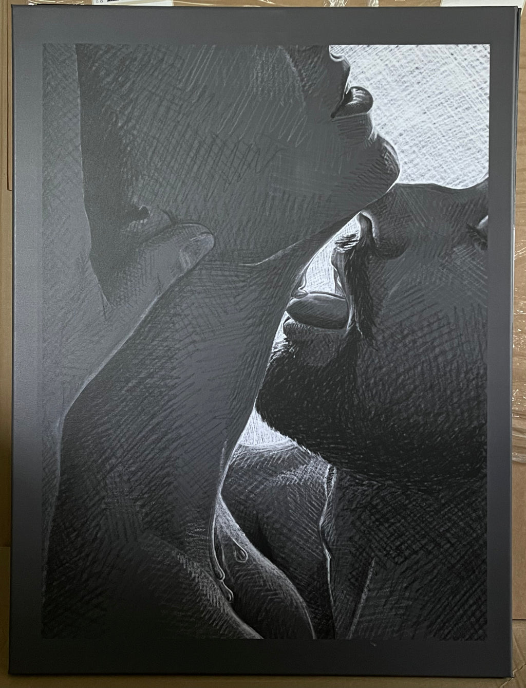 Kunstdruck Paar unter der Dusche auf Leinwand 60x80