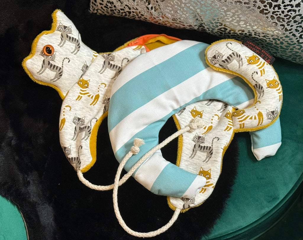 Raps-Nackenkissen Katze gelb zum Wärmen und Kühlen