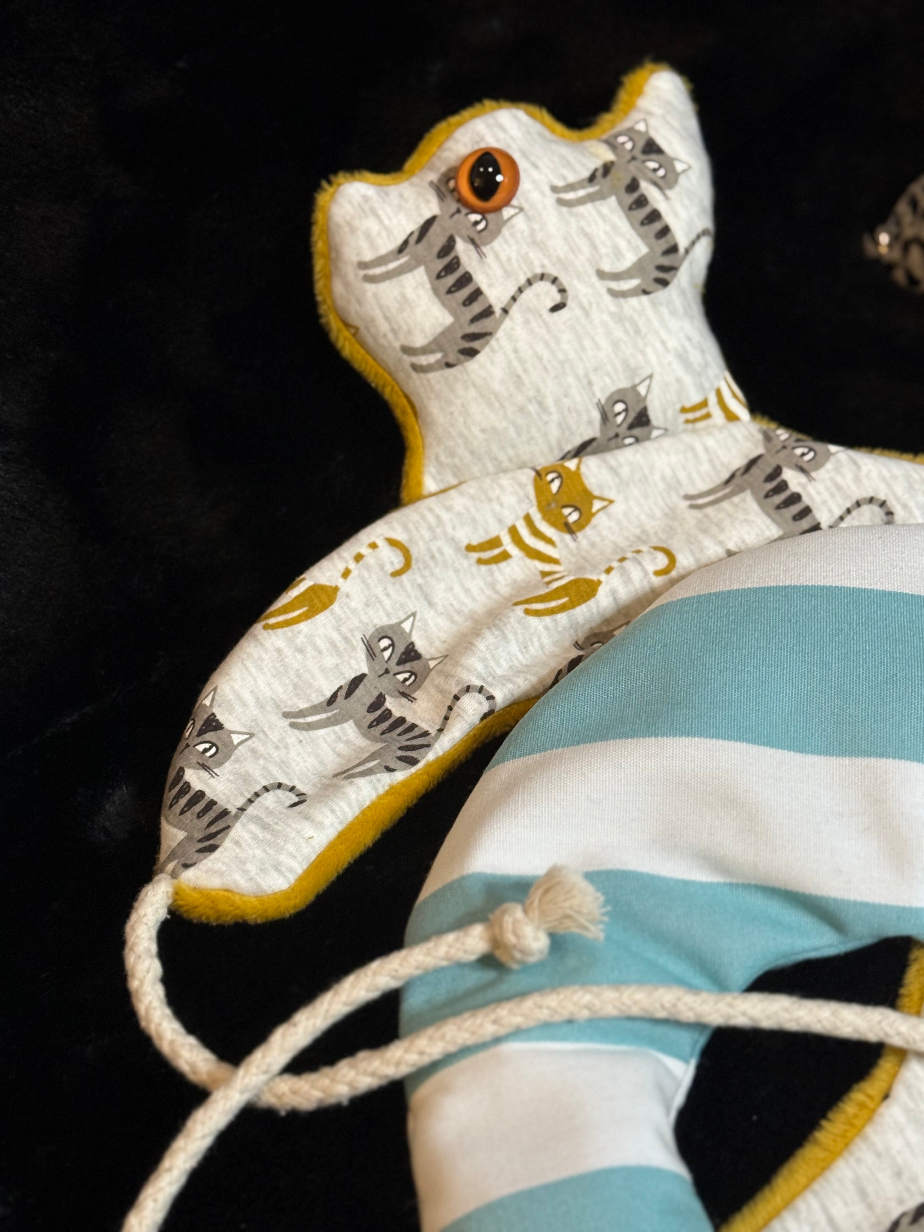 Raps-Nackenkissen Katze gelb zum Wärmen und Kühlen