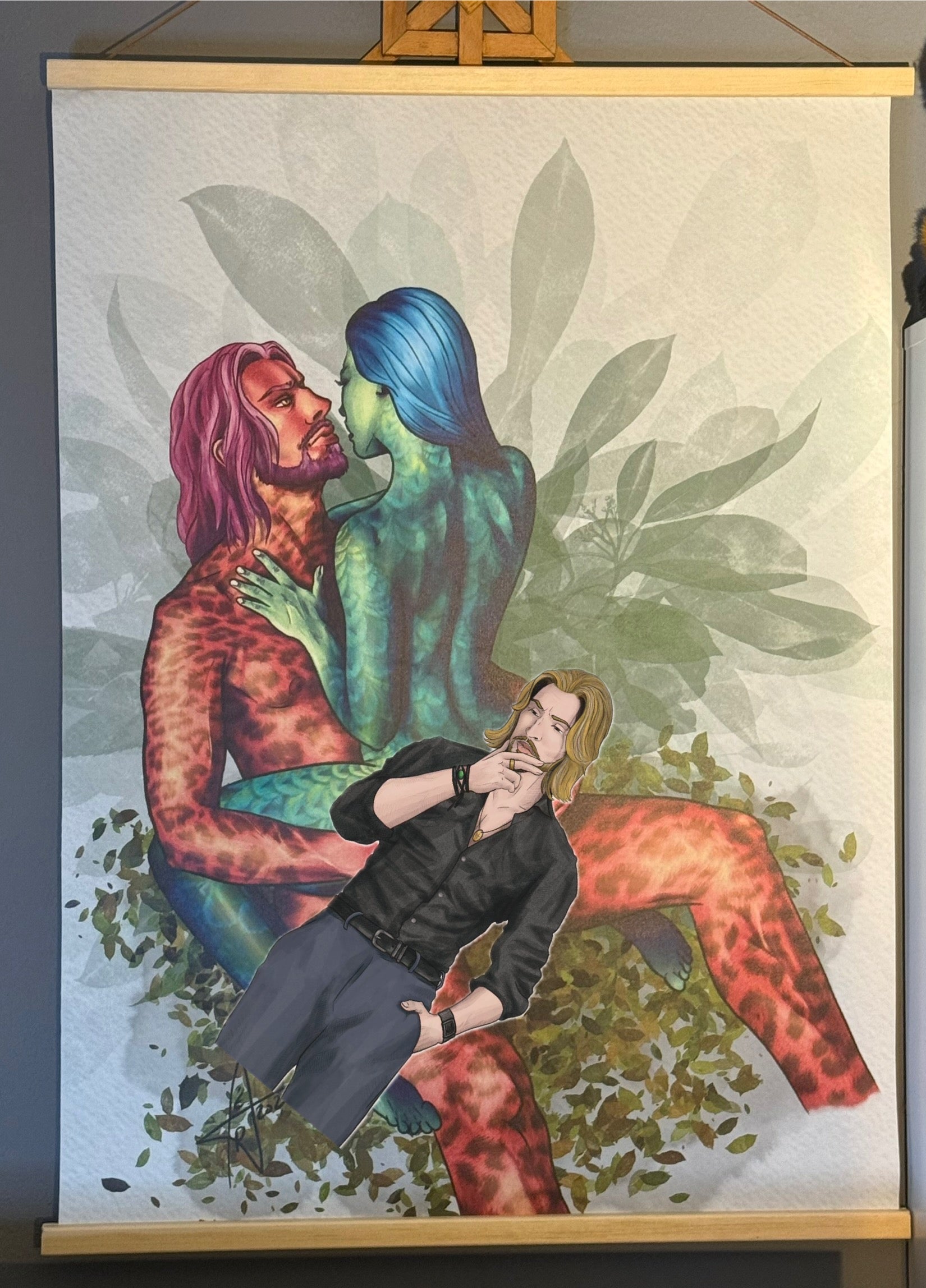 Kunstdruck Jungle auf Retro-Leinwand 60 x 80 cm