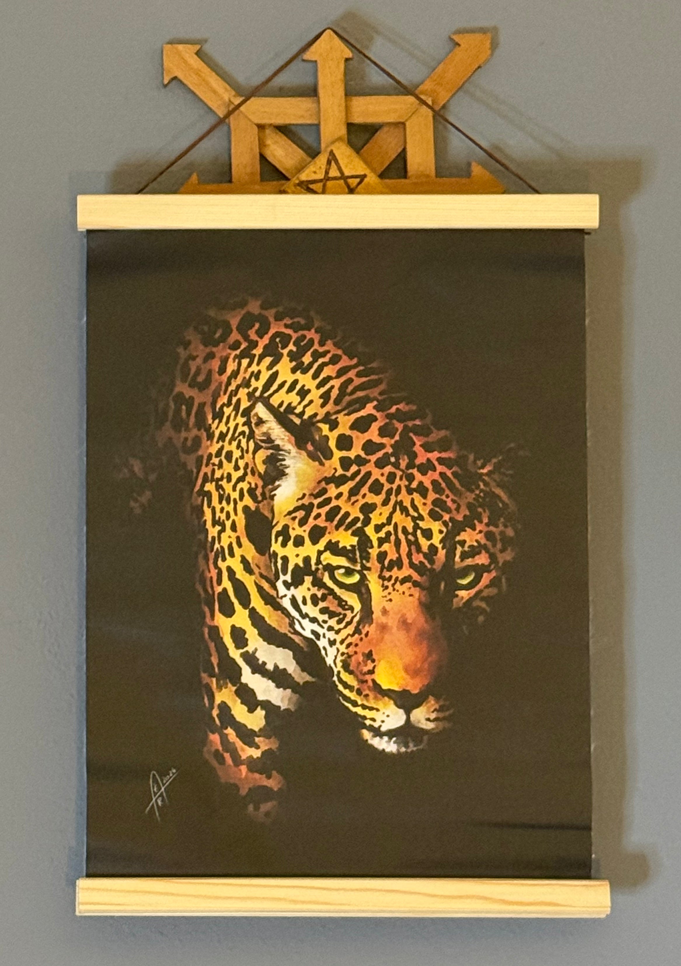 Kunstdruck Jaguar auf Retro-Leinwand 30 x 40 cm