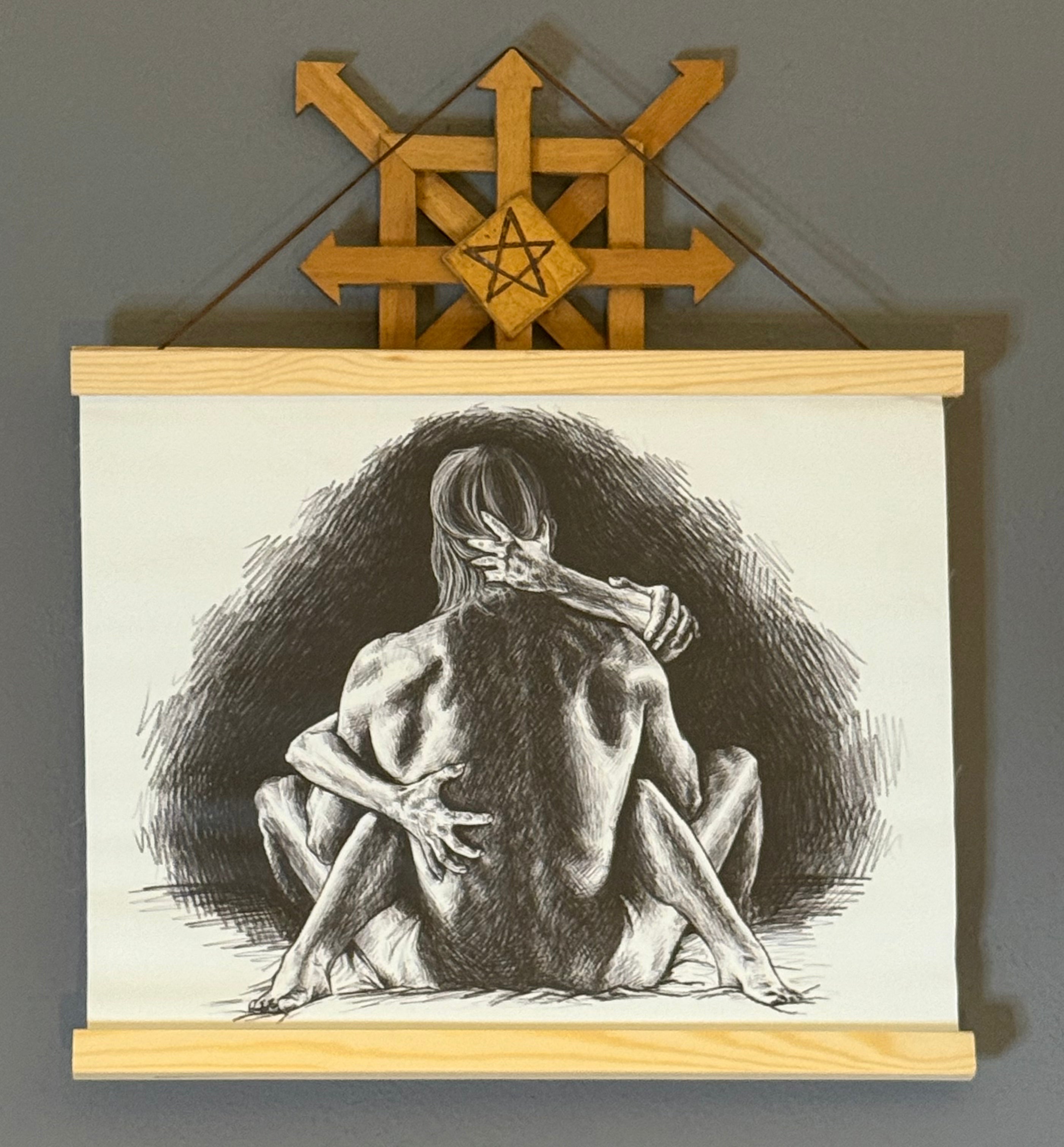 Kunstdruck Polyamorie auf Retro-Leinwand 30 x 40 cm