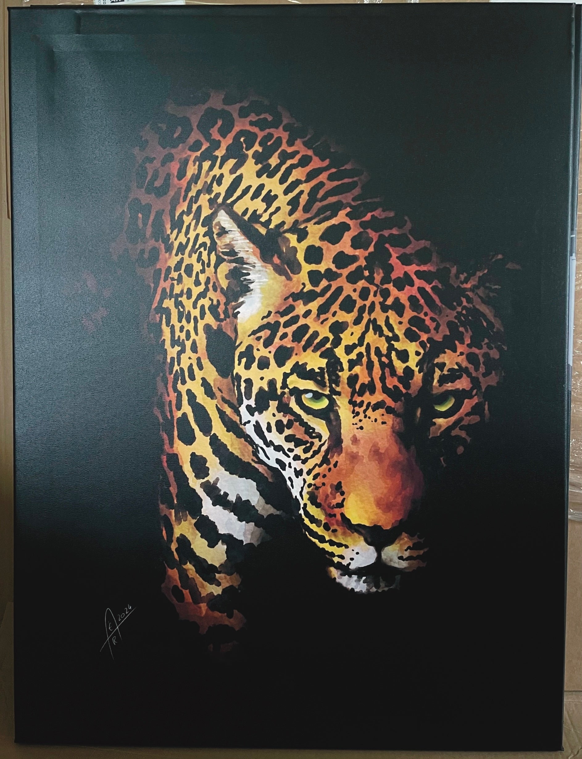 Kunstdruck Jaguar auf Leinwand 60x80